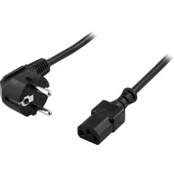 Device power cable, PC wall, angled CEE 7/7 - straight IEC C13