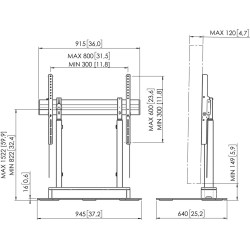 RISE 4105 mootoriga ekraani põrandastatiiv